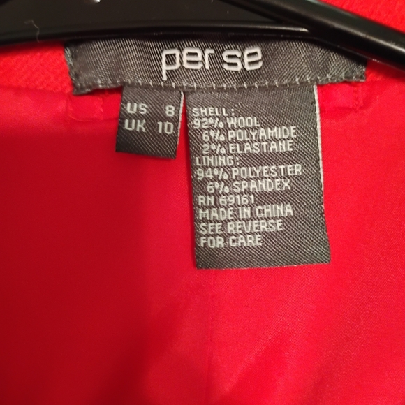 Per Se Red Wool Peacoat Jacket 8 Christmas Holiday Work Chic Classy Sophisticate - Picture 6 of 14